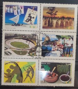 C 2613 Selo Ano do Brasil na Franca Cordel Arquitetura Futebol Musica Gastronomia 2005 Sextilha CPD PA