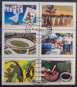 C 2613 Selo Ano do Brasil na Franca Cordel Arquitetura Futebol Musica Gastronomia 2005 Sextilha CPD SP 2