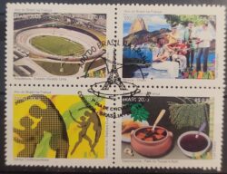 C 2616 Selo Ano do Brasil na Franca Arquitetura Futebol Musica Gastronomia 2005 Quadra CBC DF