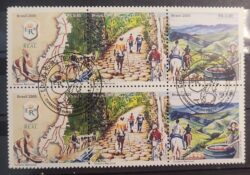 C 2623 Selo Estrada Real Mapa Bicicleta Cavalo Ouro 2005 Serie Completa Sextilha CBC MG 1