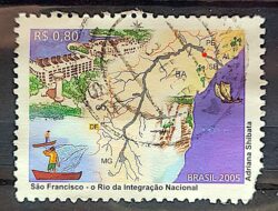 C 2629 Selo Rio São Francisco Mapa Canoa 2005 Circulado 2