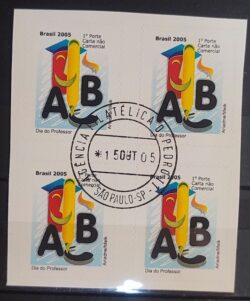 C 2631 Selo Dia do Professor Educacao 2005 Quadra CBC SP 1