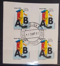 C 2631 Selo Dia do Professor Educacao 2005 Quadra CBC SP 2