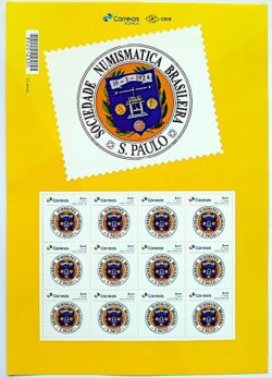 PB 78 Selo Personalizado Sociedade Numismatica Brasileira Sao Paulo 2017 Folha