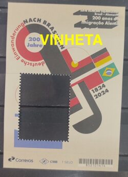 B 240 VINHETA do Bloco Relacoes Diplomaticas Brasil Alemanha Bandeira Navio 2024