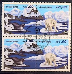 C 2778 Selo Ano Polar Internacional Foca Urso Antartida 2009 Quadra CBC RS