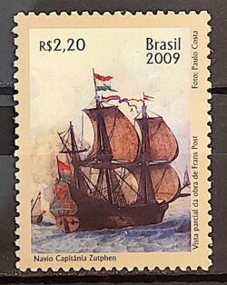 C 2848 Selo Relacoes Diplomaticas Holanda Nau Navio Bandeira Frans Post 2009