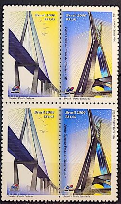 C 2920 Selo Relacoes Diplomaticas Coreia do Sul Ponte Arquitetura 2009 Quadra