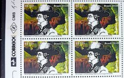 C 2982 Selo Paleontologo Peter Lund Lagoa Santa MG Chapeu Oculos 2010 Quadra Vinheta Correios