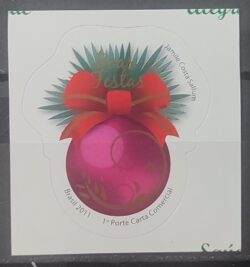 C 3144 Selo Bolas de Natal Religiao 2011 Rosa