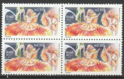 C 3150 Selo Relacoes Diplomaticas Belgica Carnaval Arte Bandeira 2011 Quadra