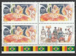 C 3150 Selo Relacoes Diplomaticas Belgica Carnaval Arte Bandeira 2011 Quadra Mista 1