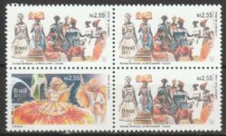 C 3150 Selo Relacoes Diplomaticas Belgica Carnaval Arte Bandeira 2011 Quadra Mista 3