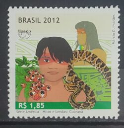 C 3225 Selo Mitos e Lendas Guarana Cobra Indio Mulher 2012