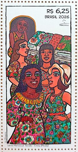 C 4193 Selo Serie Mercosul Tecido Chita Danca Mulher 2026