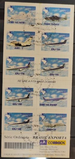 CD 25 Caderneta Selo Regular 793 Brasil Exporta Aviao Aviacao 2000 CBC DF