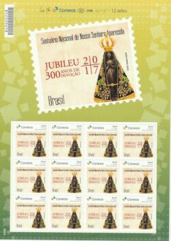 PB 21 Selo Personalizado 300 anos de Devocao a Nossa Senhora Aparecida 2017 Folha