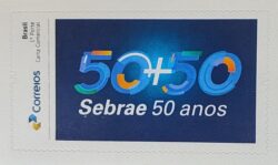 Selo Personalizado Sebrae 50 Anos Economia Trabalho 2022
