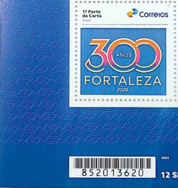 SI 127 Selo Institucional 300 Anos de Fortaleza 2026 Codigo de Barras