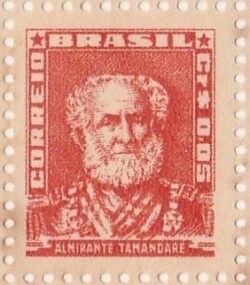 Selo Regular RHM 490 Bisneta Almirante Tamandare Filigrana Q Sem Goma 1954