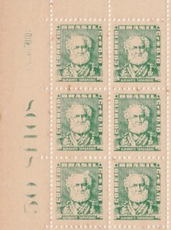 Selo Regular RHM 491 Bisneta Almirante Tamandare Filigrana Q 1954 Sextilha Vinheta Qtde
