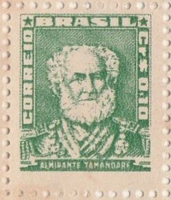 Selo Regular RHM 491 Bisneta Almirante Tamandare Filigrana Q Sem Goma 1954