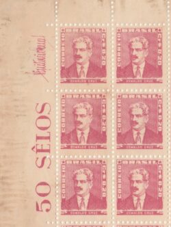 Selo Regular RHM 492 Bisneta Oswaldo Cruz Saude 1958 Sextilha Vinheta Qtde