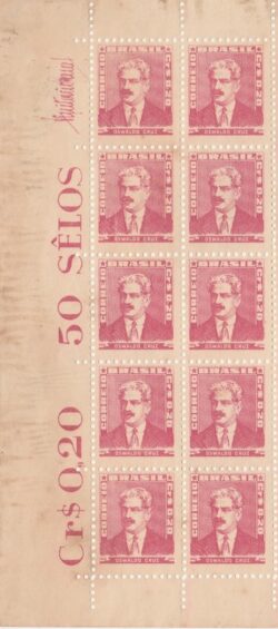 Selo Regular RHM 492 Bisneta Oswaldo Cruz Saude 1958 Vinheta 10 Unidades