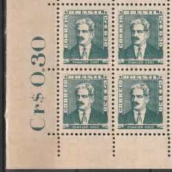 Selo Regular RHM 493 Bisneta Oswaldo Cruz Saude 1954 Quadra Vinheta Preco
