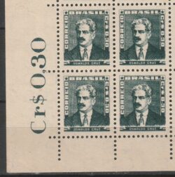 Selo Regular RHM 493a Bisneta Oswaldo Cruz Saude 1956 Quadra Vinheta Preco