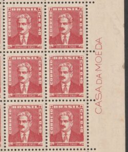Selo Regular RHM 494 Bisneta Oswaldo Cruz Saude 1954 Sextilha Vinheta CMB