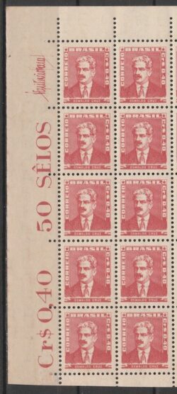 Selo Regular RHM 494 Bisneta Oswaldo Cruz Saude 1954 Vinheta 10 Unidades