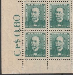 Selo Regular RHM 496 Bisneta Joaquim Murtinho Saude 1954 Quadra Vinheta Preco