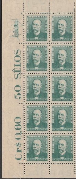 Selo Regular RHM 496 Bisneta Joaquim Murtinho Saude 1954 Vinheta 10 Unidades