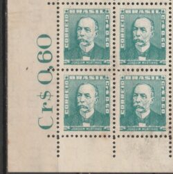 Selo Regular RHM 496 Bisneta Joaquim Murtinho Saude Sem Goma 1954 Quadra Vinheta Preco