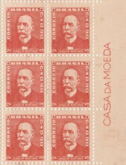 Selo Regular RHM 497 Bisneta Joaquim Murtinho Saude Sem Goma 1955 Sextilha Vinheta CMB