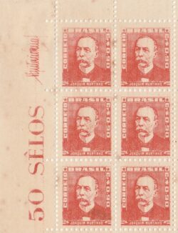 Selo Regular RHM 497 Bisneta Joaquim Murtinho Saude Sem Goma 1955 Sextilha Vinheta Qtde
