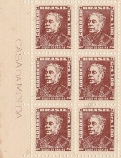 Selo Regular RHM 498 Bisneta Duque de Caxias Militar Sem Goma 1955 Sextilha Vinheta CMB