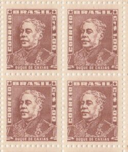 Selo Regular RHM 498C Bisneta Duque de Caxias Militar Sem Goma 1955 Quadra