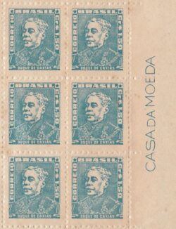 Selo Regular RHM 499a Bisneta Duque de Caxias Militar Sem Goma 1955 Sextilha Vinheta CMB