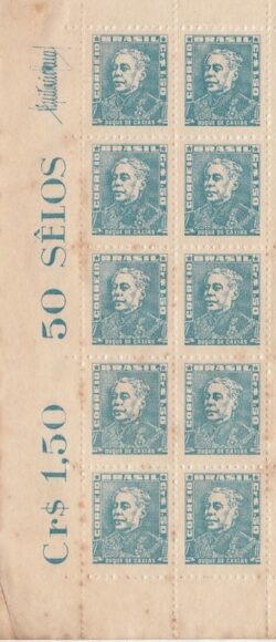 Selo Regular RHM 499a Bisneta Duque de Caxias Militar Sem Goma 1955 Vinheta 10 Unidades