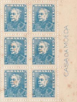 Selo Regular RHM 499b Bisneta Duque de Caxias Militar Sem Goma 1958 Sextilha Vinheta CMB