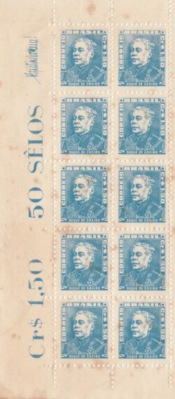 Selo Regular RHM 499b Bisneta Duque de Caxias Militar Sem Goma 1958 Vinheta 10 Unidades