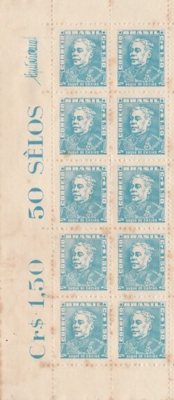 Selo Regular RHM 499c Bisneta Duque de Caxias Militar Sem Goma 1963 Vinheta 10 Unidades