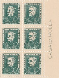 Selo Regular RHM 500a Bisneta Duque de Caxias Militar Sem Goma 1956 Sextilha Vinheta CMB