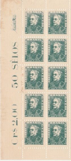 Selo Regular RHM 500a Bisneta Duque de Caxias Militar Sem Goma 1956 Vinheta 10 Unidades