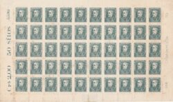 Selo Regular RHM 500b Bisneta Duque de Caxias Militar Sem Goma 1956 Folha