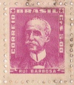 Selo Regular RHM 502a Bisneta Rui Barbosa Sem Goma 1957
