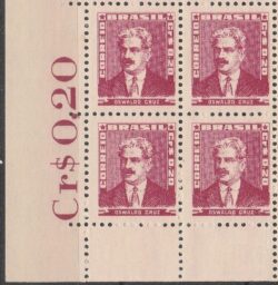 Selo Regular RHM 504 Bisneta Oswaldo Cruz Saude 1961 Quadra Vinheta Preco