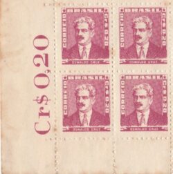 Selo Regular RHM 504 Bisneta Oswaldo Cruz Saude Sem Goma 1961 Quadra Vinheta Preco